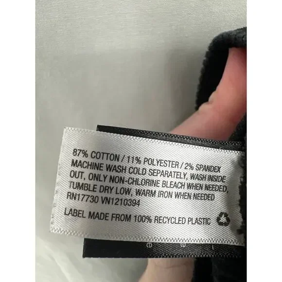 Universal Thread Pants Womens 8 29 Black Corduroy Relaxed Wide Leg Stretch High - Picture 6 of 10